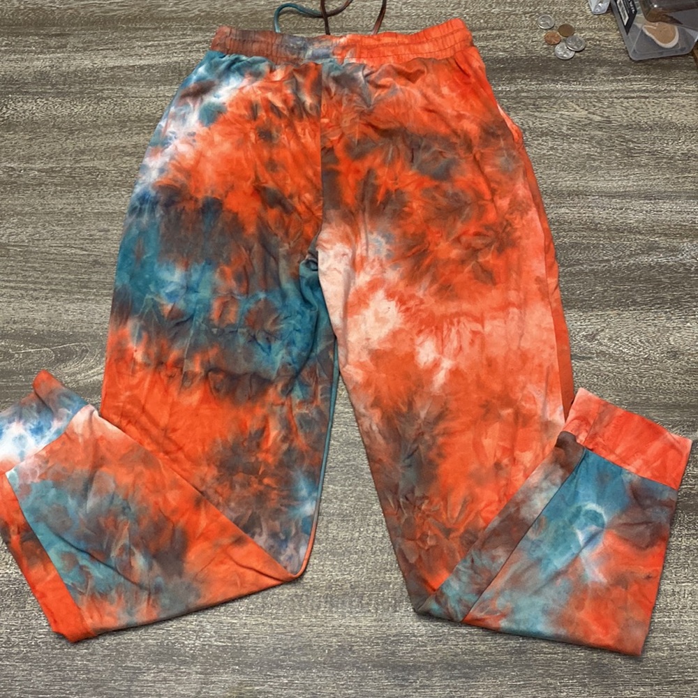 Jolie & Joy tie dye sweat pants with elastic waist